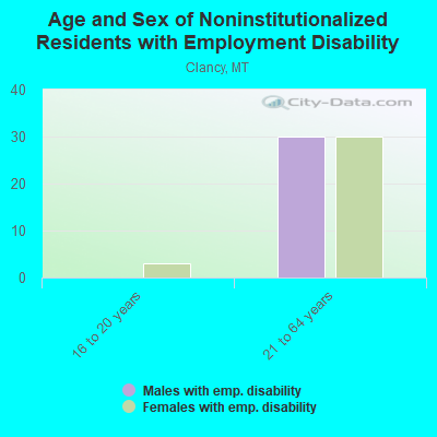 Age and Sex of Noninstitutionalized Residents with Employment Disability