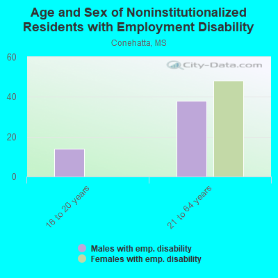 Age and Sex of Noninstitutionalized Residents with Employment Disability