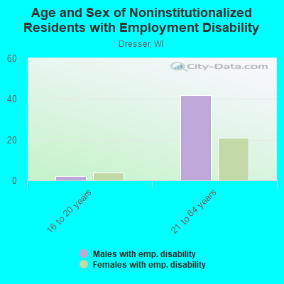 Age and Sex of Noninstitutionalized Residents with Employment Disability