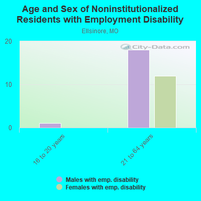 Age and Sex of Noninstitutionalized Residents with Employment Disability