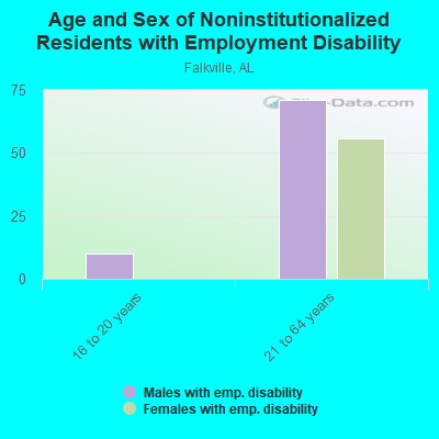 Age and Sex of Noninstitutionalized Residents with Employment Disability