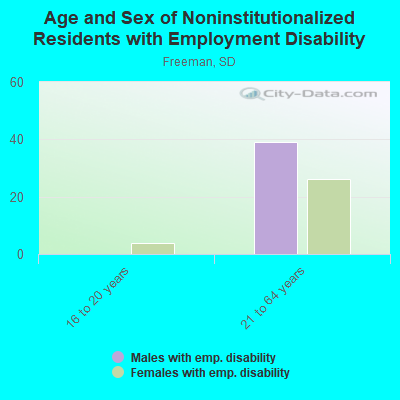 Age and Sex of Noninstitutionalized Residents with Employment Disability