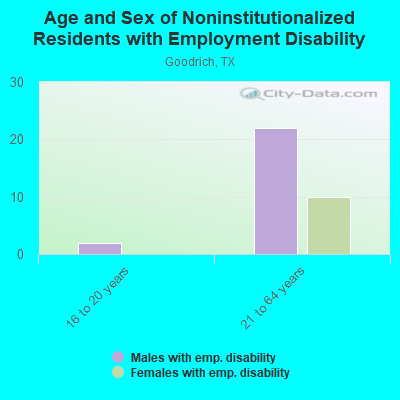 Age and Sex of Noninstitutionalized Residents with Employment Disability