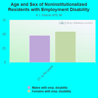 Age and Sex of Noninstitutionalized Residents with Employment Disability