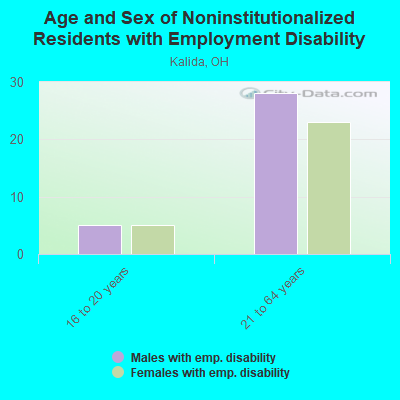 Age and Sex of Noninstitutionalized Residents with Employment Disability