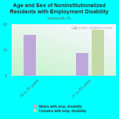 Age and Sex of Noninstitutionalized Residents with Employment Disability