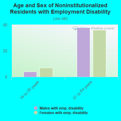 Age and Sex of Noninstitutionalized Residents with Employment Disability