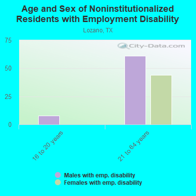 Age and Sex of Noninstitutionalized Residents with Employment Disability