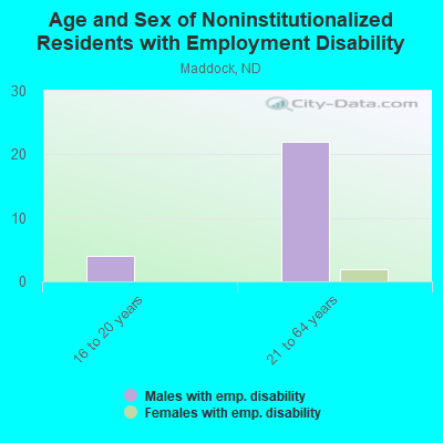 Age and Sex of Noninstitutionalized Residents with Employment Disability