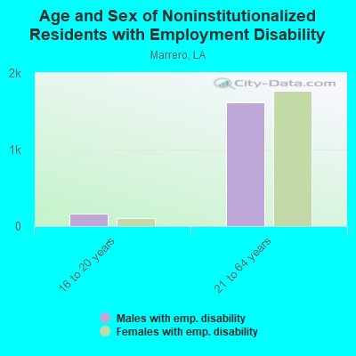 Age and Sex of Noninstitutionalized Residents with Employment Disability