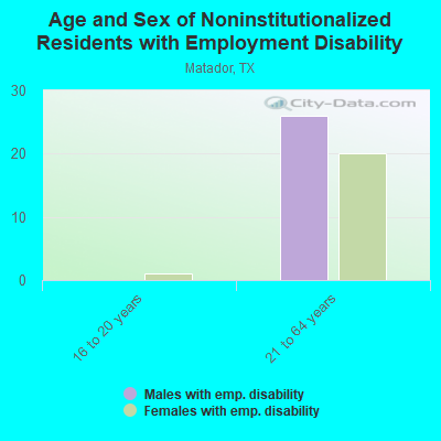 Age and Sex of Noninstitutionalized Residents with Employment Disability