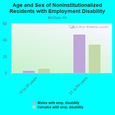 Age and Sex of Noninstitutionalized Residents with Employment Disability