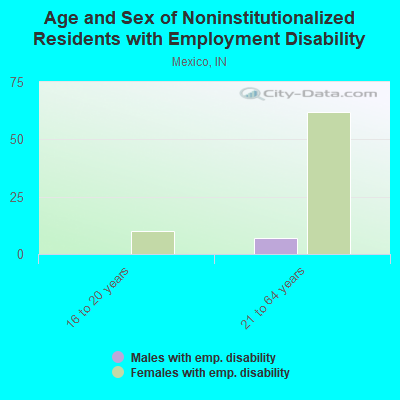 Age and Sex of Noninstitutionalized Residents with Employment Disability