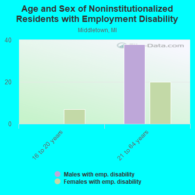 Age and Sex of Noninstitutionalized Residents with Employment Disability