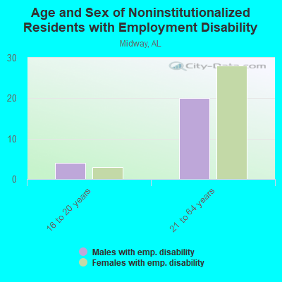 Age and Sex of Noninstitutionalized Residents with Employment Disability