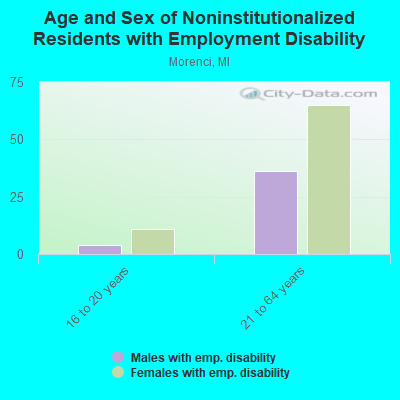 Age and Sex of Noninstitutionalized Residents with Employment Disability