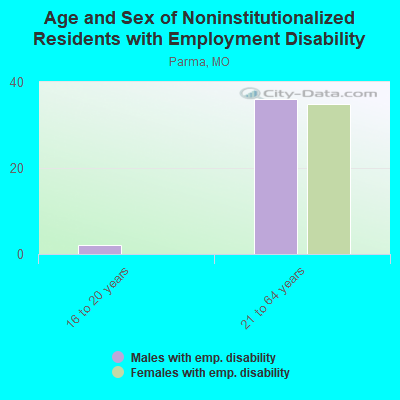 Age and Sex of Noninstitutionalized Residents with Employment Disability