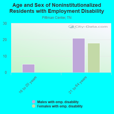 Age and Sex of Noninstitutionalized Residents with Employment Disability