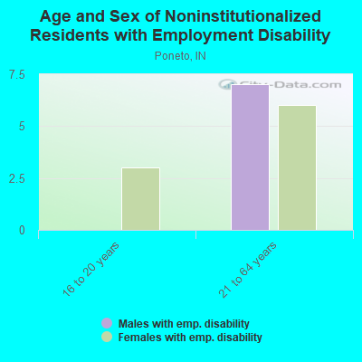 Age and Sex of Noninstitutionalized Residents with Employment Disability