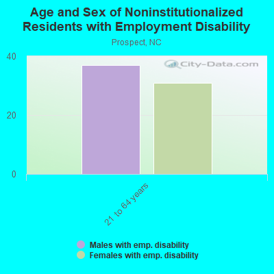 Age and Sex of Noninstitutionalized Residents with Employment Disability