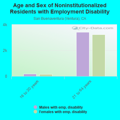 Age and Sex of Noninstitutionalized Residents with Employment Disability