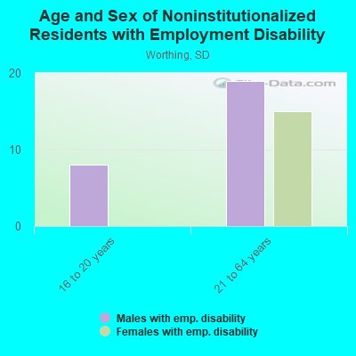 Age and Sex of Noninstitutionalized Residents with Employment Disability