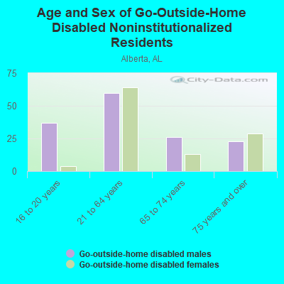 Age and Sex of Go-Outside-Home Disabled Noninstitutionalized Residents