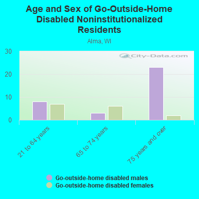 Age and Sex of Go-Outside-Home Disabled Noninstitutionalized Residents