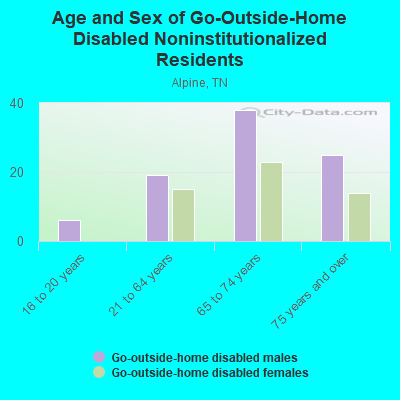 Age and Sex of Go-Outside-Home Disabled Noninstitutionalized Residents