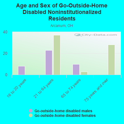 Age and Sex of Go-Outside-Home Disabled Noninstitutionalized Residents