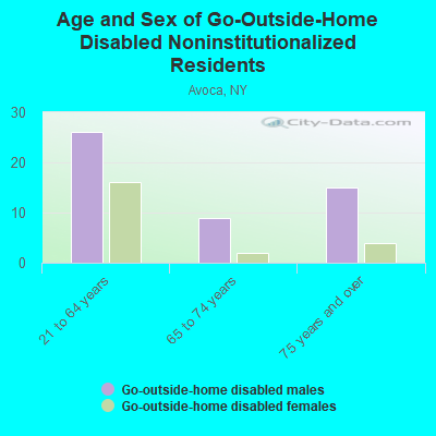 Age and Sex of Go-Outside-Home Disabled Noninstitutionalized Residents