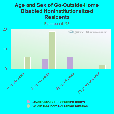 Age and Sex of Go-Outside-Home Disabled Noninstitutionalized Residents