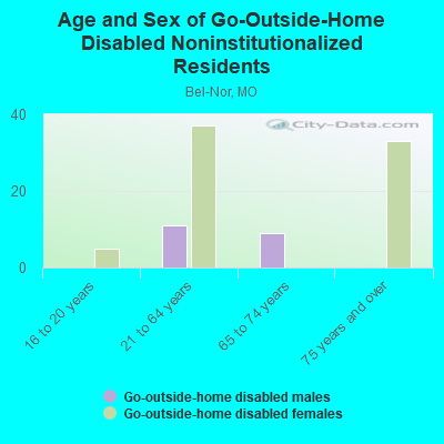 Age and Sex of Go-Outside-Home Disabled Noninstitutionalized Residents