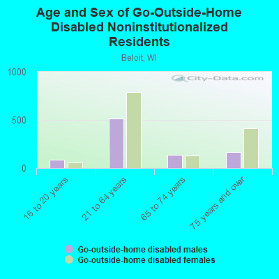 Age and Sex of Go-Outside-Home Disabled Noninstitutionalized Residents