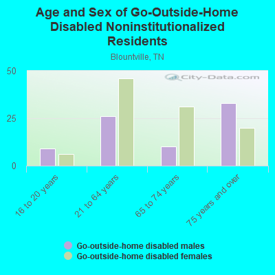 Age and Sex of Go-Outside-Home Disabled Noninstitutionalized Residents