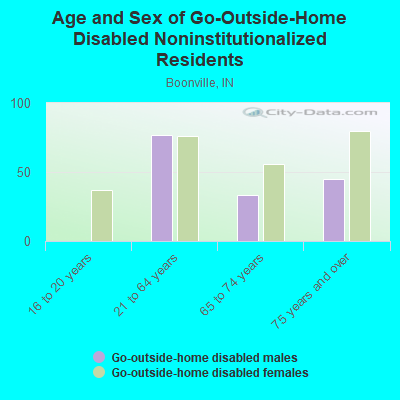 Age and Sex of Go-Outside-Home Disabled Noninstitutionalized Residents