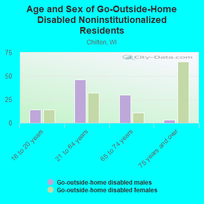 Age and Sex of Go-Outside-Home Disabled Noninstitutionalized Residents