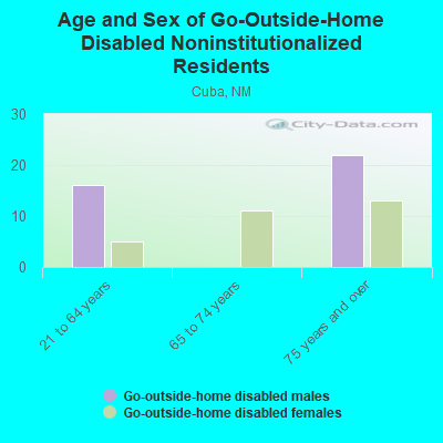 Age and Sex of Go-Outside-Home Disabled Noninstitutionalized Residents