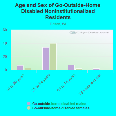 Age and Sex of Go-Outside-Home Disabled Noninstitutionalized Residents