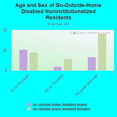 Age and Sex of Go-Outside-Home Disabled Noninstitutionalized Residents