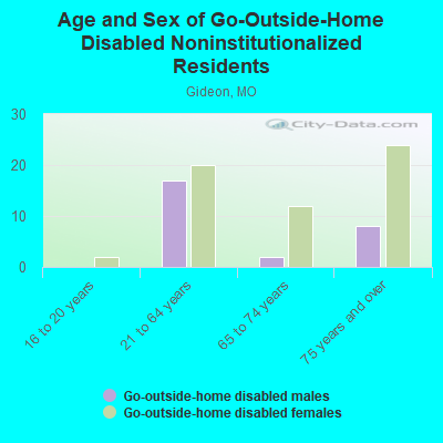 Age and Sex of Go-Outside-Home Disabled Noninstitutionalized Residents