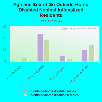 Age and Sex of Go-Outside-Home Disabled Noninstitutionalized Residents