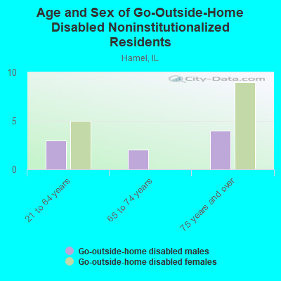 Age and Sex of Go-Outside-Home Disabled Noninstitutionalized Residents