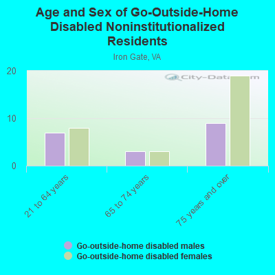 Age and Sex of Go-Outside-Home Disabled Noninstitutionalized Residents