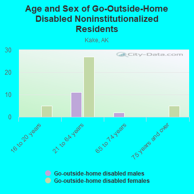 Age and Sex of Go-Outside-Home Disabled Noninstitutionalized Residents