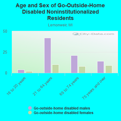 Age and Sex of Go-Outside-Home Disabled Noninstitutionalized Residents