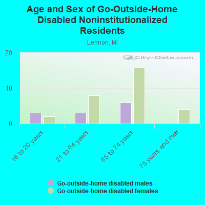 Age and Sex of Go-Outside-Home Disabled Noninstitutionalized Residents