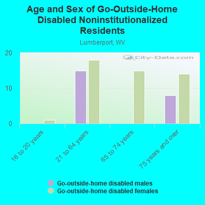 Age and Sex of Go-Outside-Home Disabled Noninstitutionalized Residents