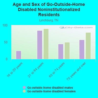 Age and Sex of Go-Outside-Home Disabled Noninstitutionalized Residents