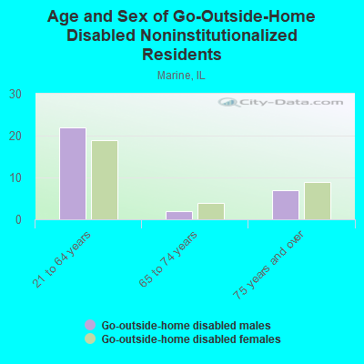 Age and Sex of Go-Outside-Home Disabled Noninstitutionalized Residents